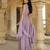 Lilac georgette embroidered gown 