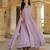 Lilac georgette embroidered gown 