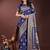 Navy blue silk saree with blouse