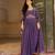 Purple georgette embroidered gown 