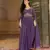 Purple georgette embroidered gown 