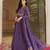 Purple georgette embroidered gown 