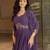 Purple georgette embroidered gown 