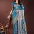 Royal blue silk saree with blouse