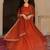 Orange georgette embroidered gown 