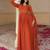 Orange georgette embroidered gown 