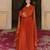 Orange georgette embroidered gown 