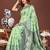 Green banarasi silk saree with blouse