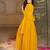 Mustard georgette embroidered gown 