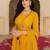 Mustard georgette embroidered gown 
