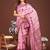 Pink banarasi silk saree with blouse