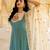 Blue georgette embroidered gown 
