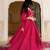 Pink georgette embroidered gown 
