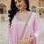 Pink georgette embroidered gown 