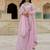 Pink georgette embroidered gown 