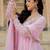Pink georgette embroidered gown 