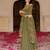 Olive georgette embroidered gown 