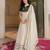 Off white georgette embroidered gown 