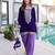 Purple velvet kurta pant set with batwa