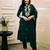 Green ethnic cotton silk kurta set with dupatta