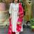Cream ethnic cotton silk kurta set with dupatta