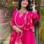 Pink ethnic cotton silk kurta set with dupatta