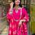 Pink ethnic cotton silk kurta set with dupatta