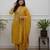 Mustard ethnic cotton silk kurta set with dupatta