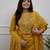 Mustard ethnic cotton silk kurta set with dupatta