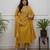 Mustard ethnic cotton silk kurta set with dupatta