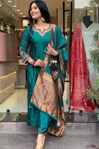 Rama color designer embroidered ethnic partywear suit
