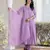 Lavender rayon embroidery work  suit