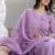 Lavender rayon embroidery work  suit