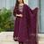 Wine vichitra silk embroidery work  suit