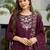 Wine vichitra silk embroidery work  suit
