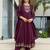 Wine vichitra silk embroidery work  suit
