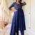 Blue vichitra silk embroidery work  suit