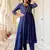 Blue vichitra silk embroidery work  suit