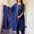 Blue vichitra silk embroidery work  suit