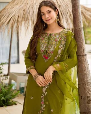 Mahendi rayon embroidery suit 3