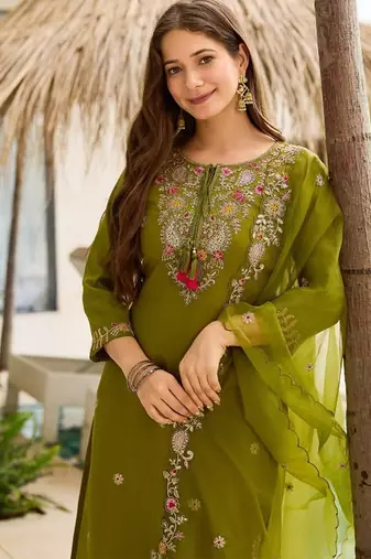Mahendi rayon embroidery suit
