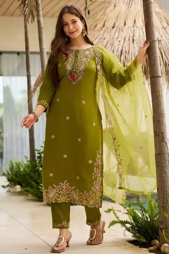 Mahendi rayon embroidery suit