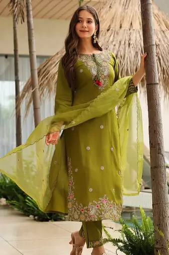 Mahendi rayon embroidery suit