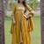 Mustard viscose silk embroidery work  suit