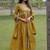 Mustard viscose silk embroidery work  suit