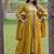 Mustard viscose silk embroidery work  suit