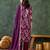 Wine chinon silk embroidery work  suit