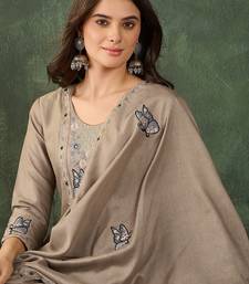 Chiku vichitra silk embroidery work  suit