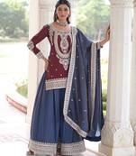 Maroon ethnic heavy suit 