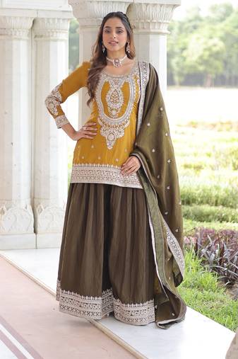 Yellow ethnic heavy suit 